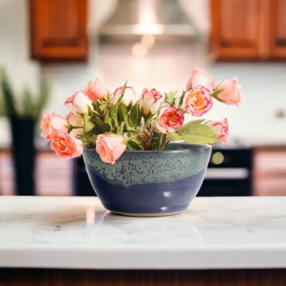 Wheel Thrown Pottery Flower Pot With Our Blue And Green Aussie Kelp Glaze Hand Made In Our Melbourne Studio 13