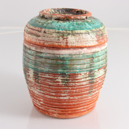 Green White Glazed Red Terracotta Lidded Jar By John De Burgh Perceval AMB Pottery 3