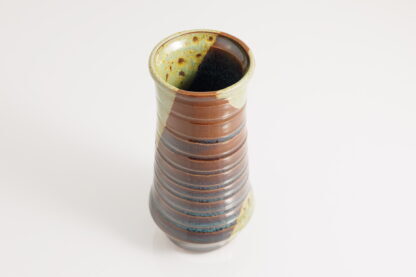 Hand Made Wheel Thrown Twist Pattern Vase Decorated In Our Wacky Wombat Glaze 3