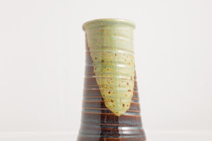 Hand Made Wheel Thrown Twist Pattern Vase Decorated In Our Wacky Wombat Glaze 6