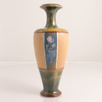 Royal Doulton Lambeth Studio Stoneware Pottery Vase Art Nouveau:art Deco Transition Inscribed Mb (maud Bowden)