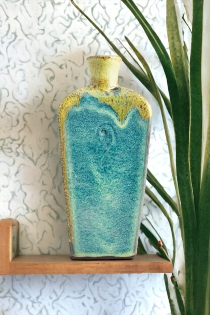 Slab Built Bottle Vase With Wacky Wombat Glaze 051956