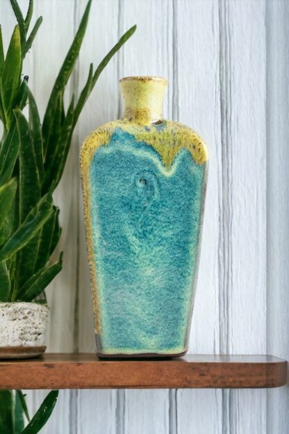 Slab Built Bottle Vase With Wacky Wombat Glaze 3456