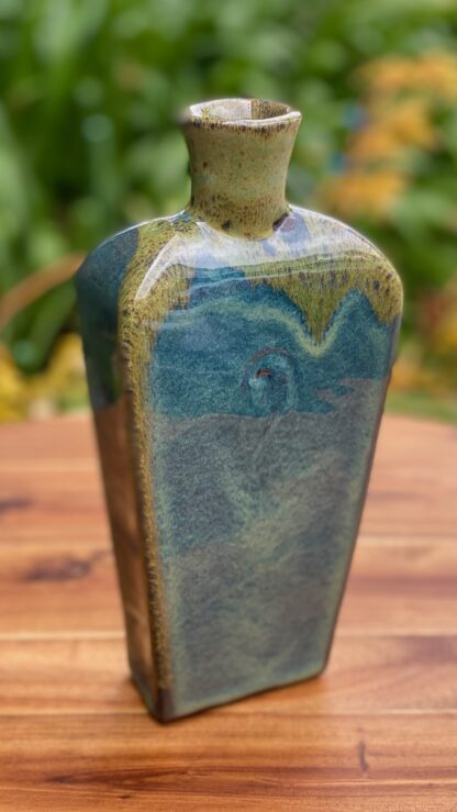 Slab Built Bottle Vase With Wacky Wombat Glaze 4181