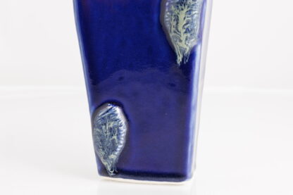 Hand Made Slab Built Small Bottle Vase Decorated In Our Aussie Kelp Glaze & Adorned With Shell Patterns 63