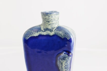 Hand Made Slab Built Small Bottle Vase Decorated In Our Aussie Kelp Glaze & Adorned With Shell Patterns 64