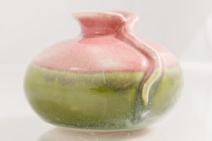 Hand Made Slab Built Squat Vase Decorated With Our Raevyn Combo Glaze On White Clay 80