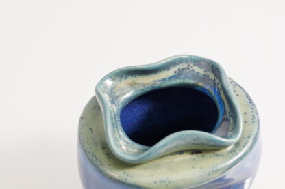 Hand Made Wheel Thrown Pottery Vase Decorated In Our Aussie Kelp Glaze On White Clay 10