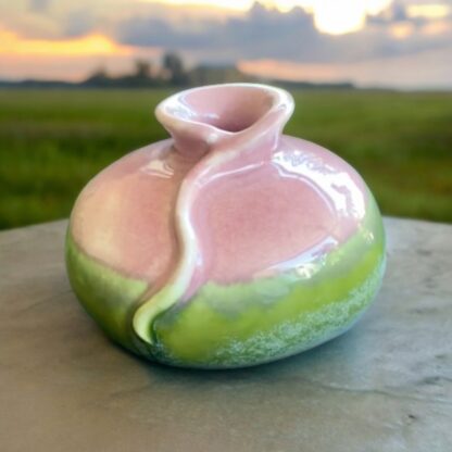 Slab Built Squat Vase With Raevyn Combo Glaze 776