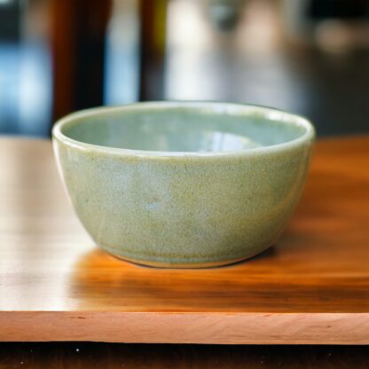 Hand Made Wheel Thrown Pottery Bowl Decorated In Our Rutile Green Glaze On Buff Clay By Tmc Pottery 2