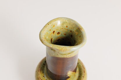 Hand Made Wheel Thrown Pottery Sunken Flared Vase Decorated In Our Wacky Wombat Glaze 44