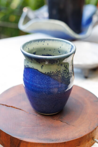 Hand Made Wheel Thrown Small Pottery Vase Decorated In Our Aussie Kelp Glaze 61