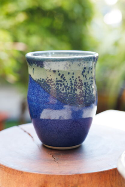 Hand Made Wheel Thrown Small Pottery Vase Decorated In Our Aussie Kelp Glaze 63