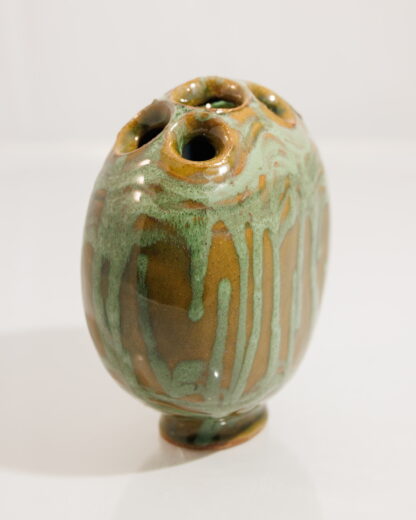 Beautiful Slab Built Moon Bud Vase Decorated In Our “Whacky Wombat” Glaze TMC POTTERY 9