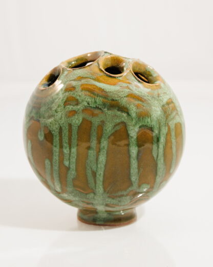 Beautiful Slab Built Moon Bud Vase Decorated In Our “Whacky Wombat” Glaze TMC POTTERY 8