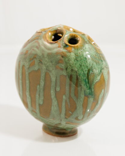 Beautiful Slab Built Moon Bud Vase Decorated In Our “Whacky Wombat” Glaze TMC POTTERY 7