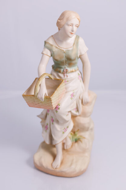 Austrian “amphora” Figurine Of A Lady With A Basket Circa Early 1900s 1600 52