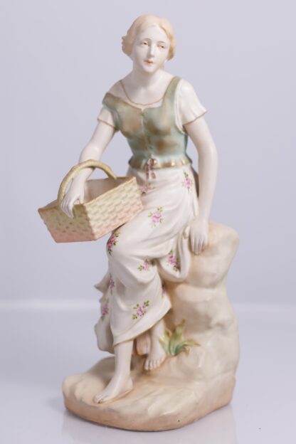 Austrian “amphora” Figurine Of A Lady With A Basket Circa Early 1900s 1600 57 2