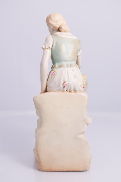 Austrian “amphora” Figurine Of A Lady With A Basket Circa Early 1900s 1600 59