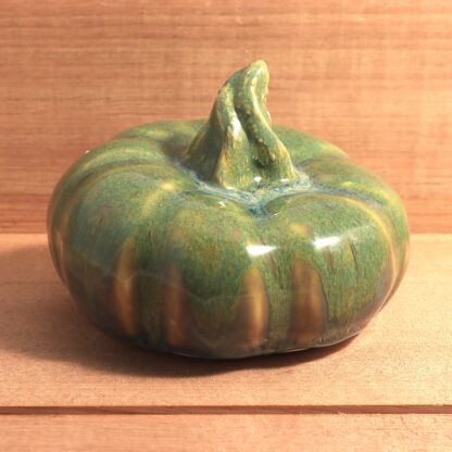 Hand Made Medium Size Pottery Pumpkin Decorated With Our Wacky Wombat Glaze On Black Clay By Tmc Pottery 3