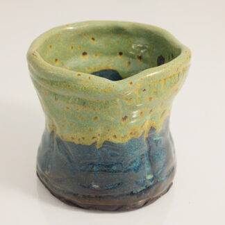 Hand Made French Inspired Vase Decorated In Press Flowers & Glazed In Our Whacky Wombat Glaze 1